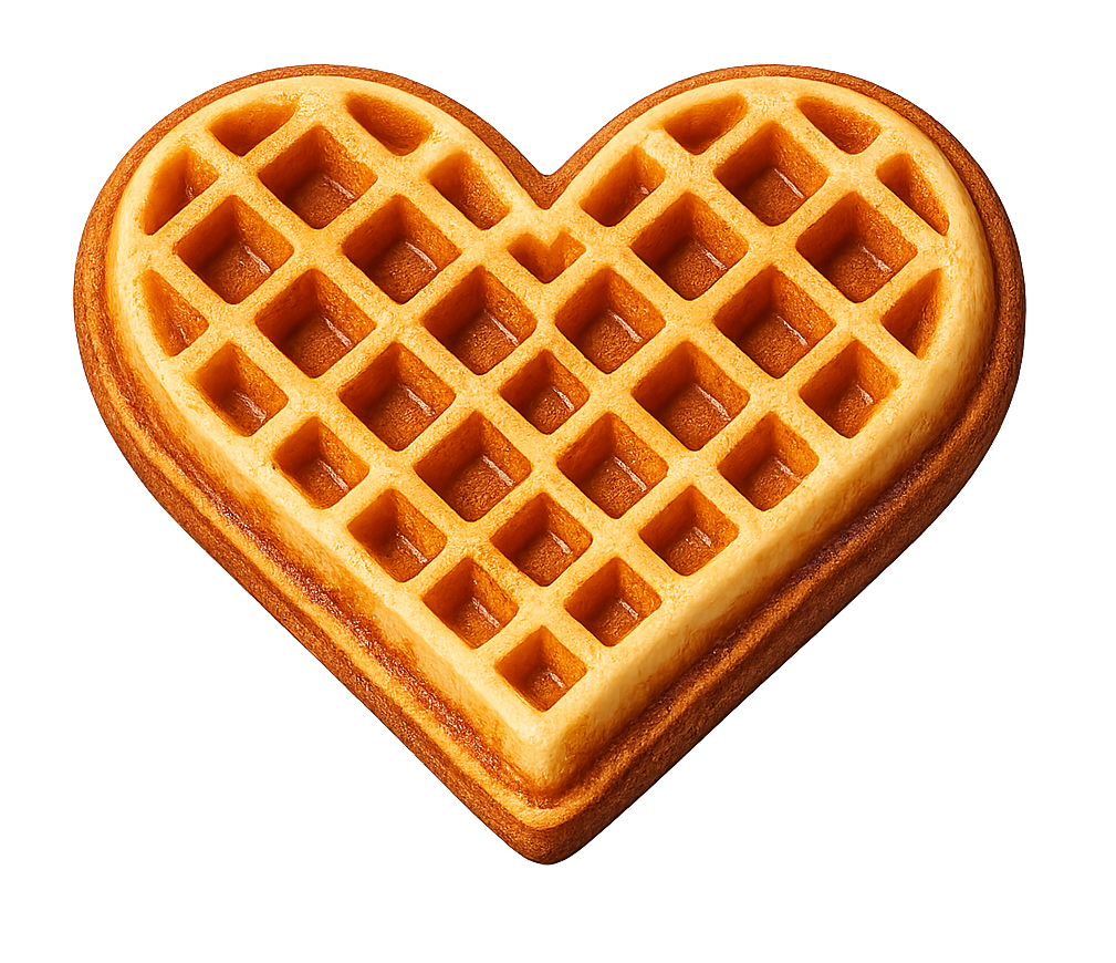 The Belgique Bites heart-shaped Belgian waffle