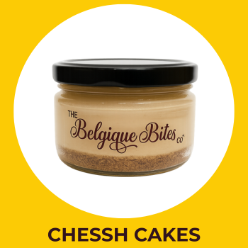 Cheesecake jar with crumb base from The Belgique Bites Co.